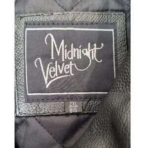 Men's Midnight Velvet Black Leather Double Breasted Coat 2XL